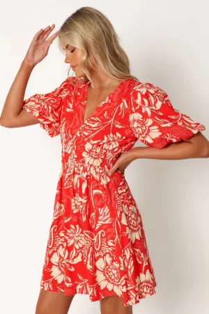 PETAL   PUP (BN) "Lochi" mini dress - Red floral! 10