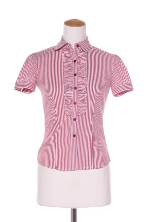 PORTMANS - Red stripe ruffle front s/s shirt! 6