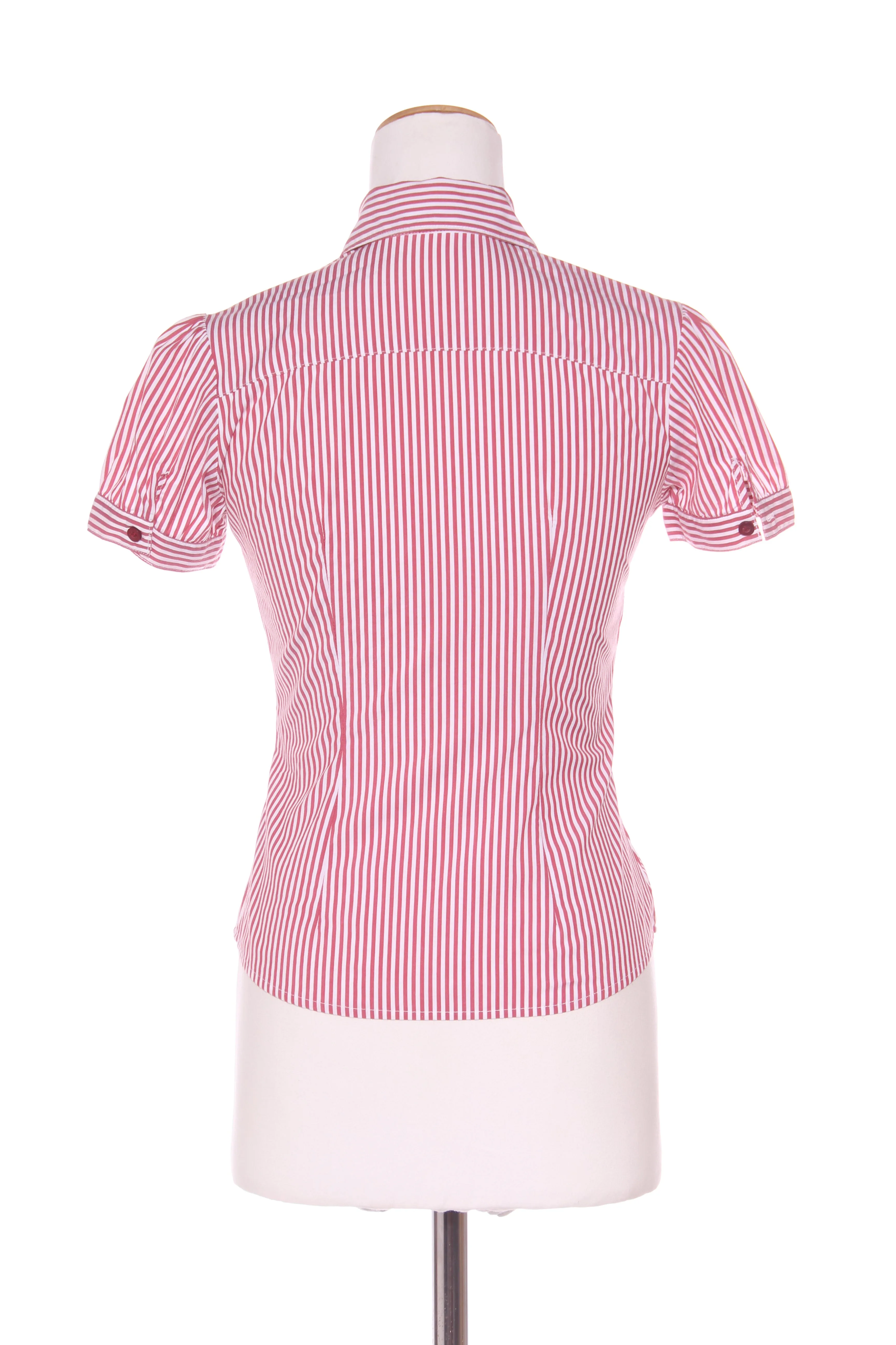 PORTMANS - Red stripe ruffle front s/s shirt! 6