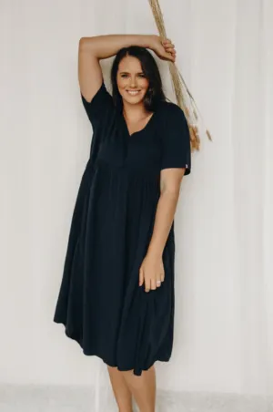 PQ "Wander" dress - Navy Rayon! 12-14