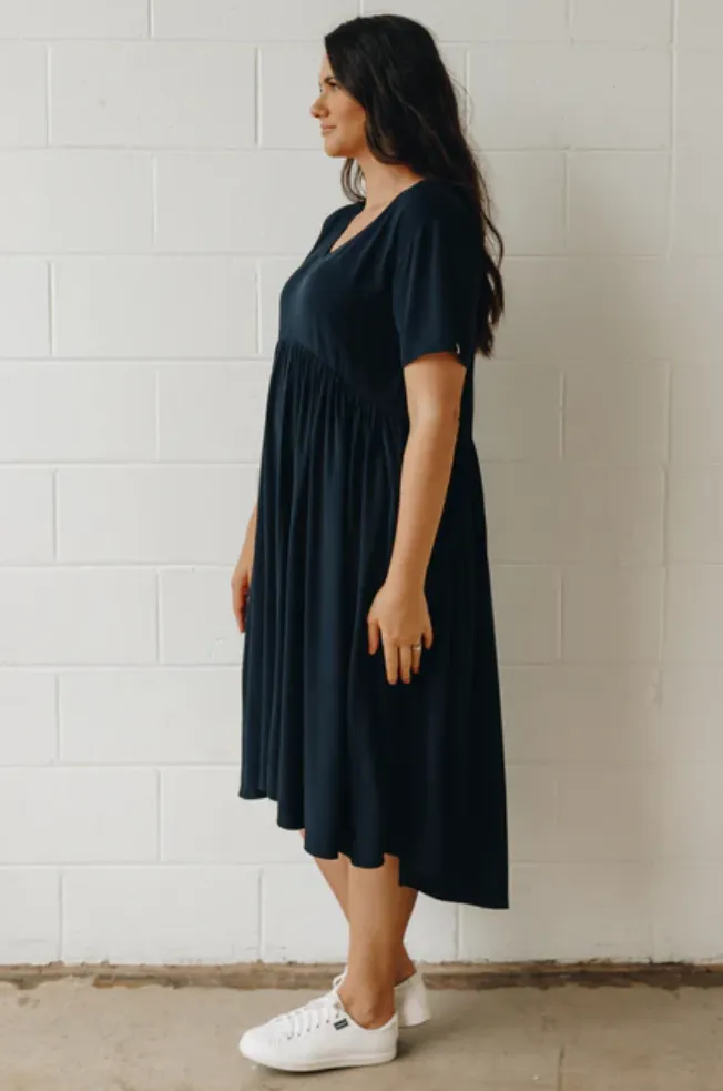 PQ "Wander" dress - Navy Rayon! 12-14