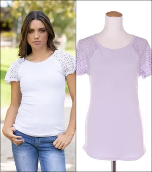 PRETTY BASIC by Augustine (LN) Broderie sleeve Reece top! 14