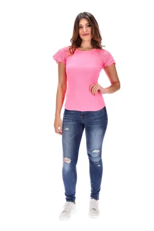PRETTY BASIC By Augustine (LN) "Reece" top - Neon pink! 14