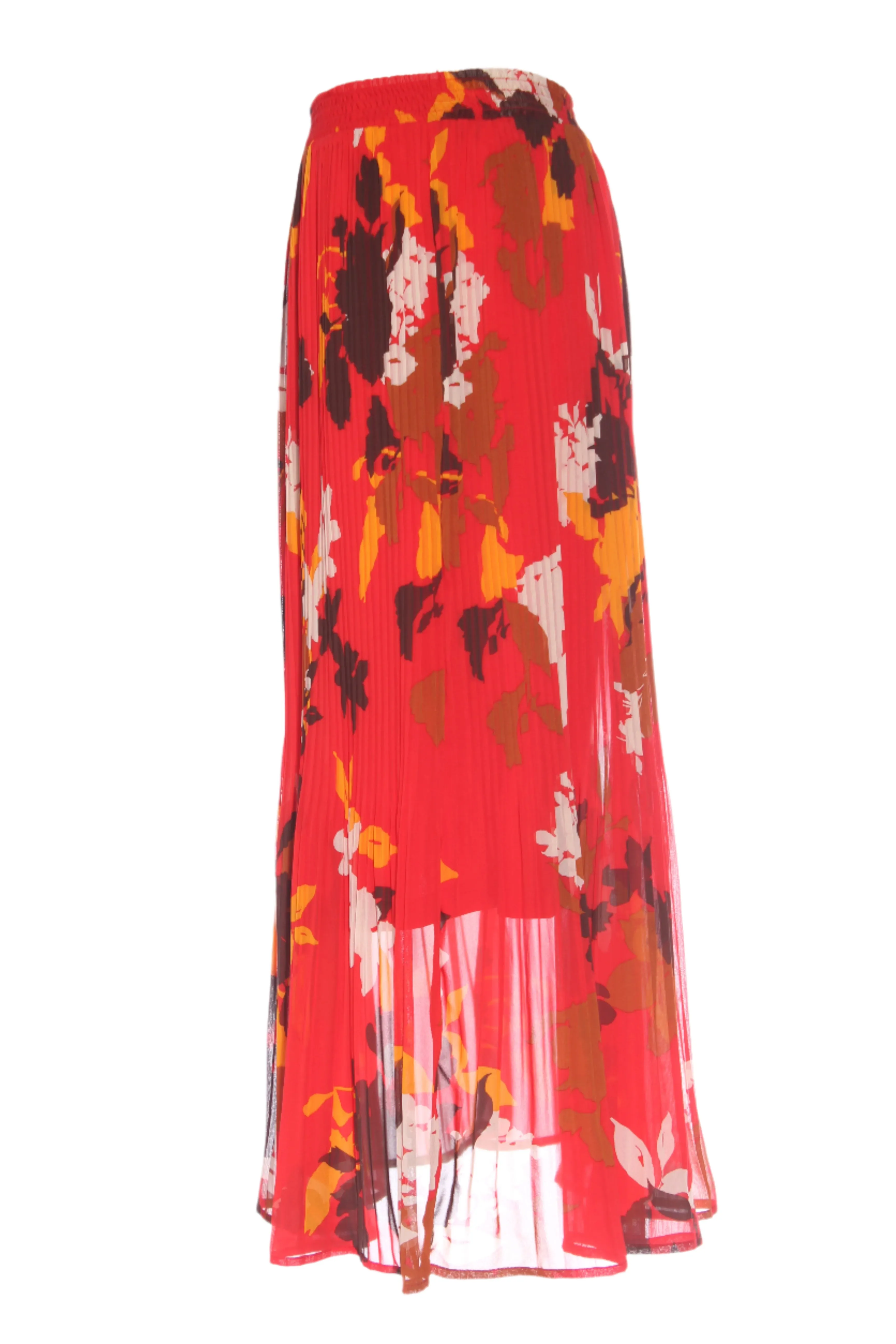 Red print pleat midi skirt! 12