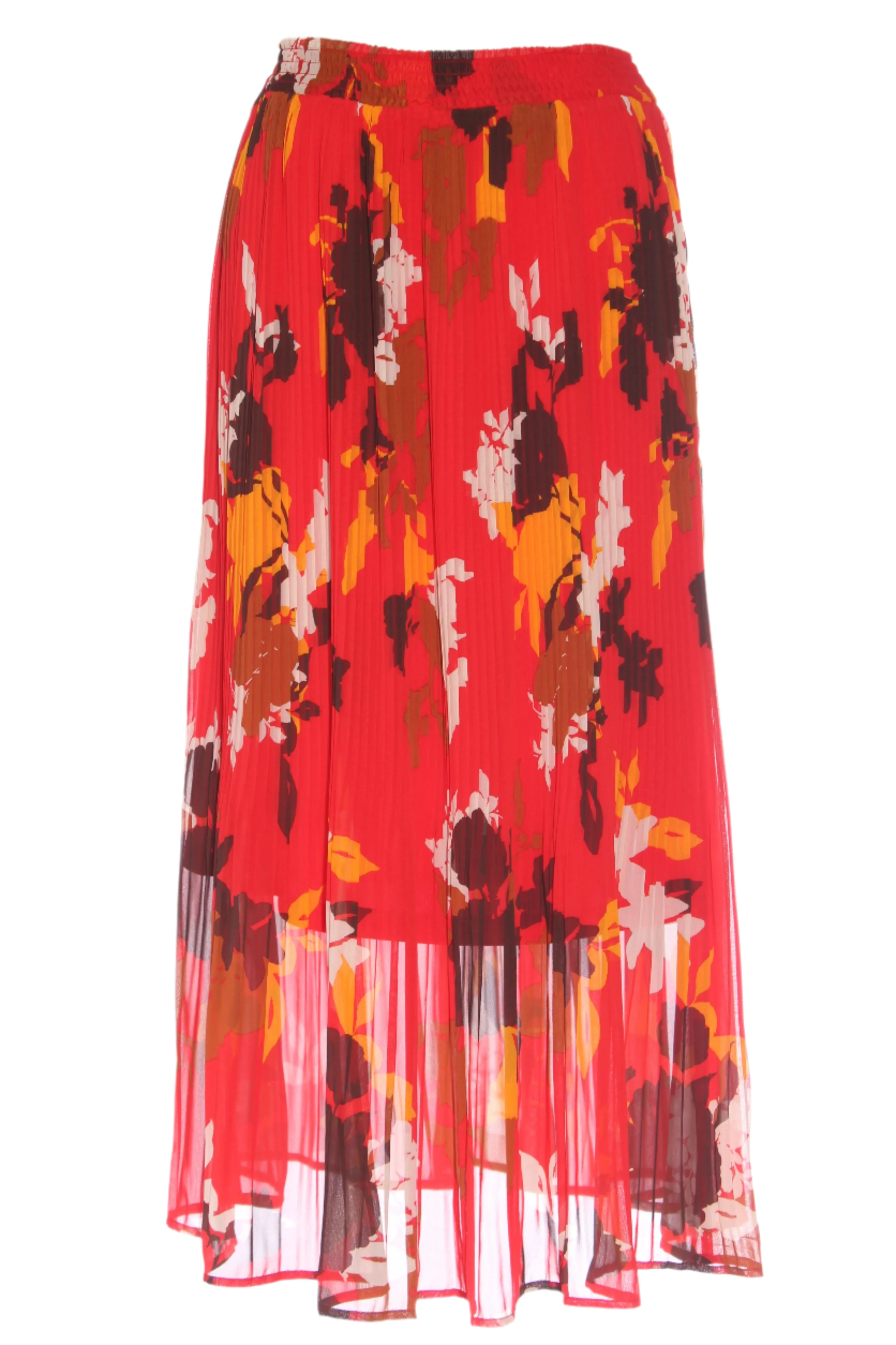 Red print pleat midi skirt! 12