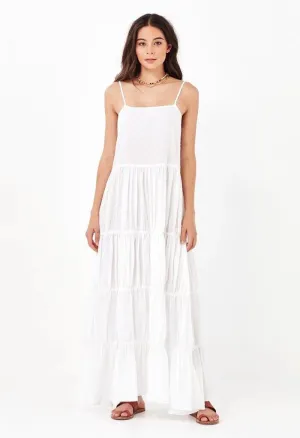 REMAIN - Tufted white cotton Yasmin midi dress! 8-10