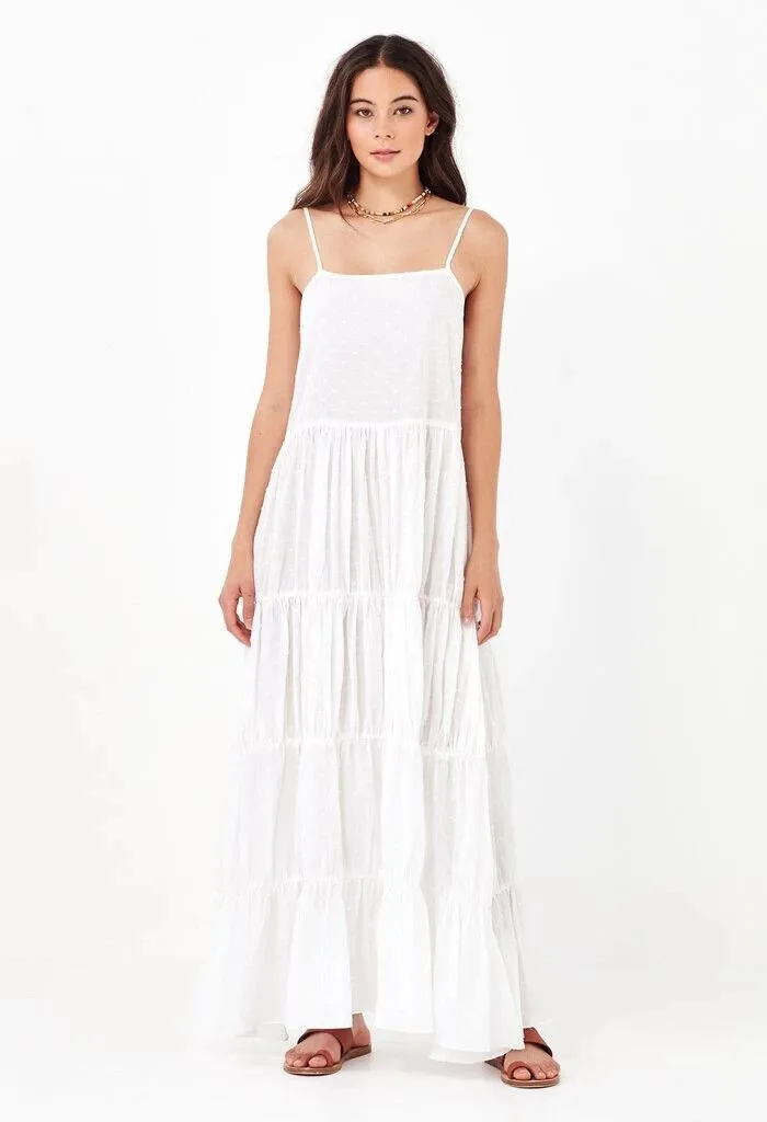 REMAIN - Tufted white cotton Yasmin midi dress! 8-10