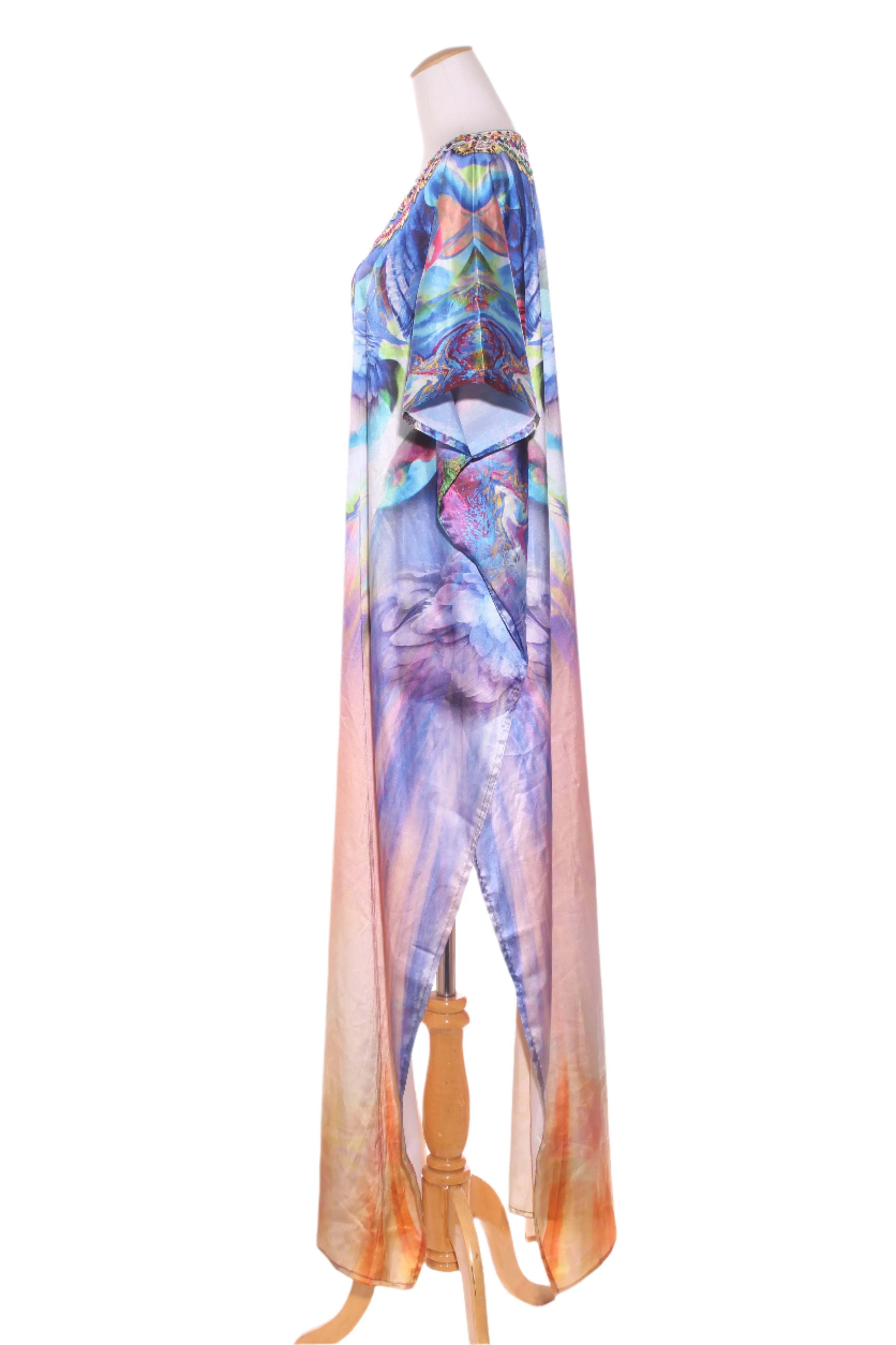 SAKHEE - Embellished feather detail maxi kaftan! 10-18