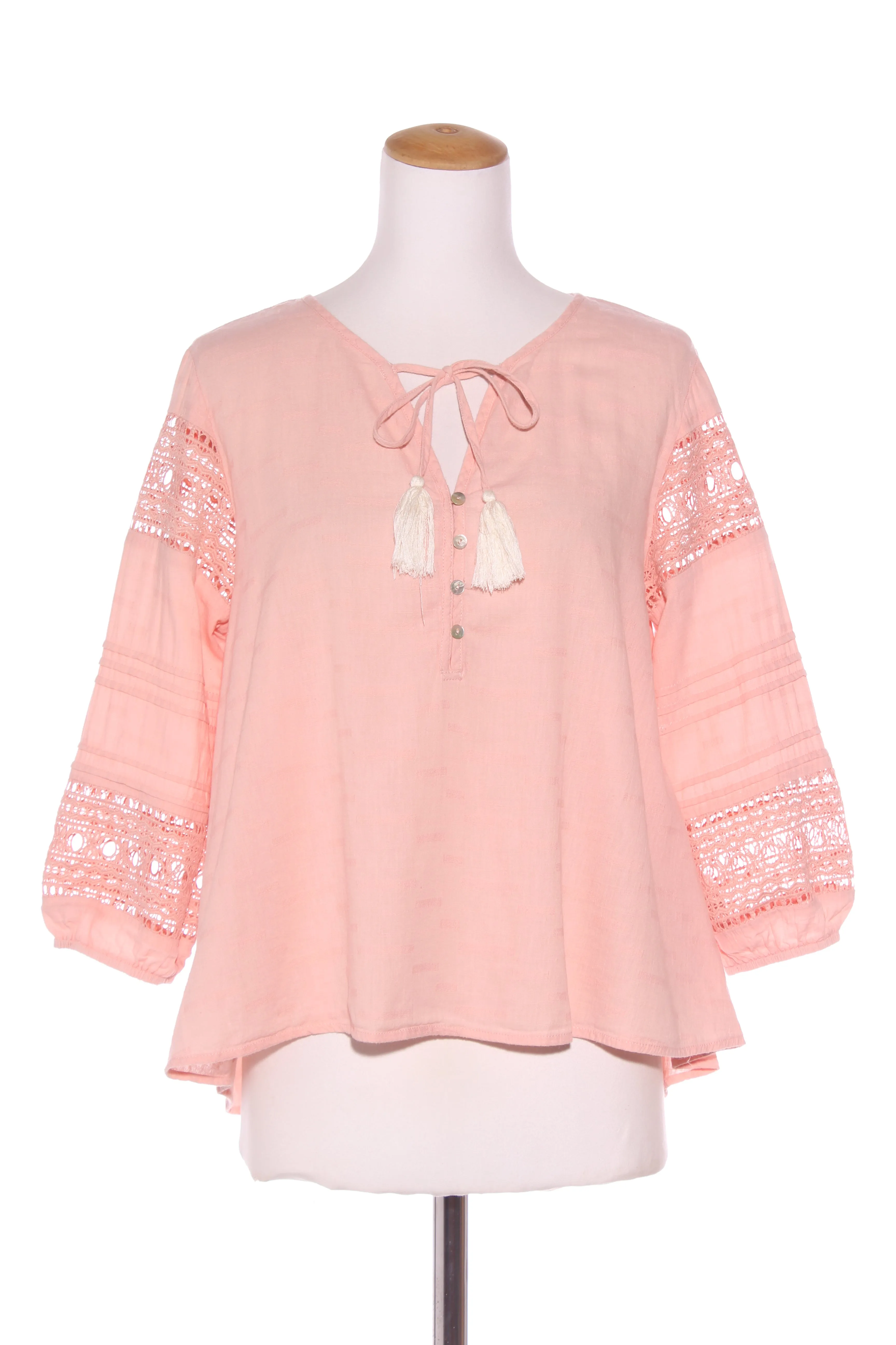 ST.FROCK - Blush lace detail boho top! 10-12