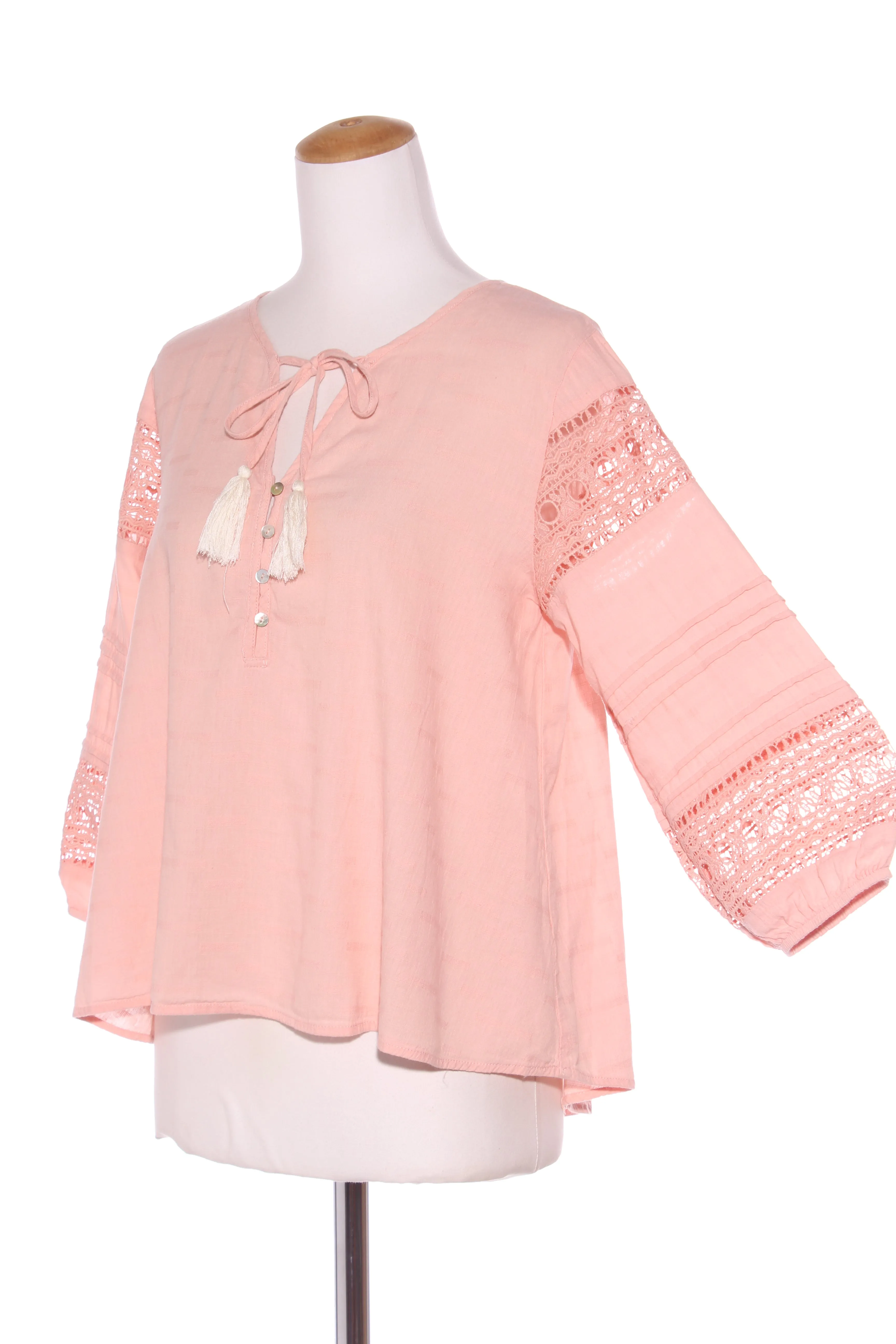 ST.FROCK - Blush lace detail boho top! 10-12