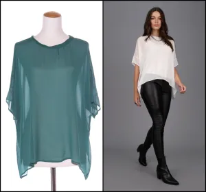 STORM - Relaxed sheer s/s top - Green! 12-14