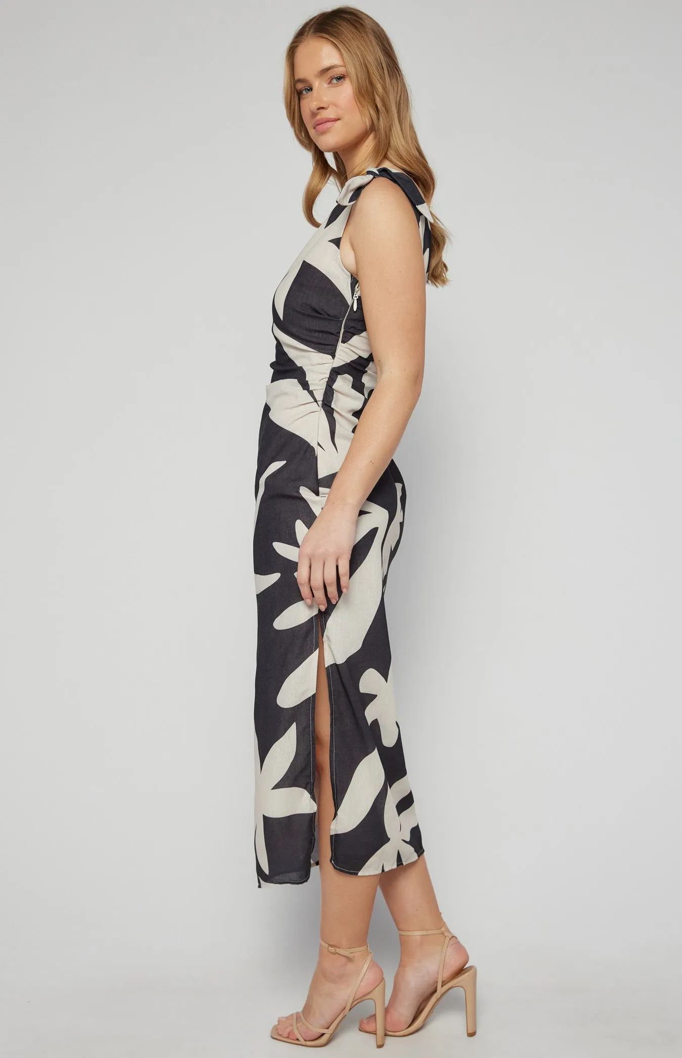STYLE STATE (LN) Floral linen feel mdi dress! 10