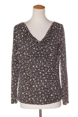 TRENERY - Black   cream print lyocell top! 10-12