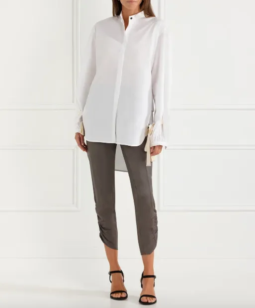 VERGE "Fluid" ruched hem pan- Olive! 12