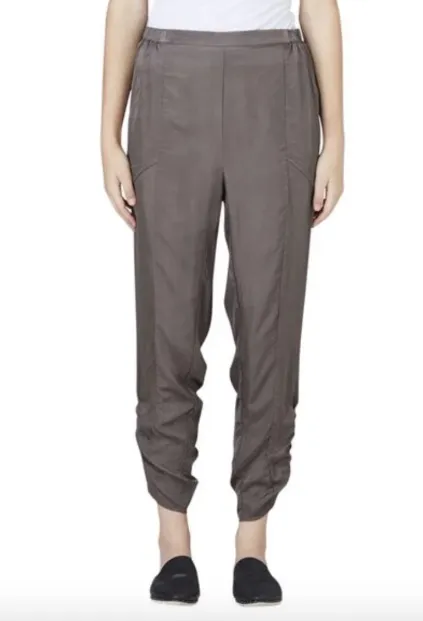 VERGE "Fluid" ruched hem pan- Olive! 12