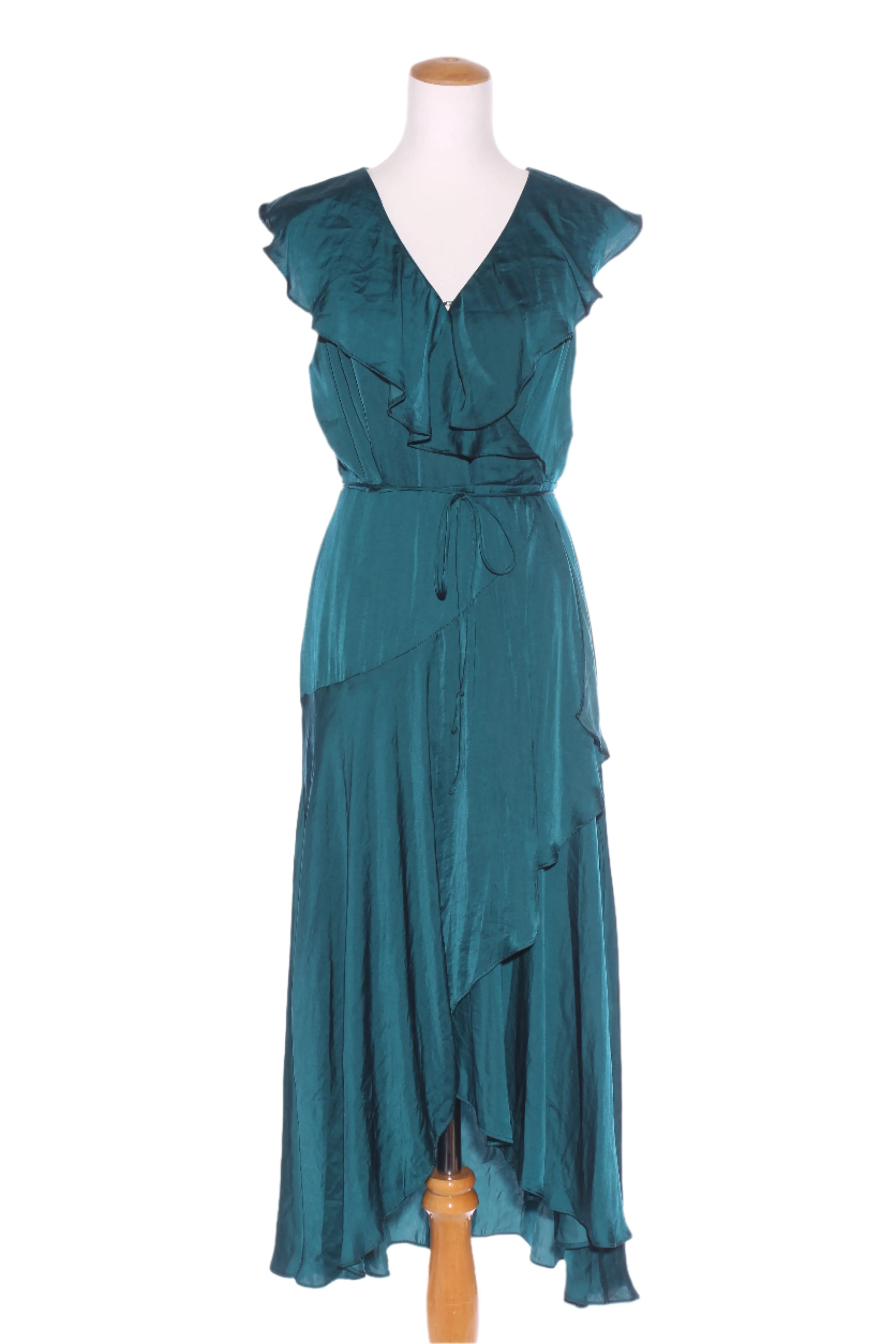 WHISTLE Occasion (LN) Ruffle tiered crushed satin dress! 12