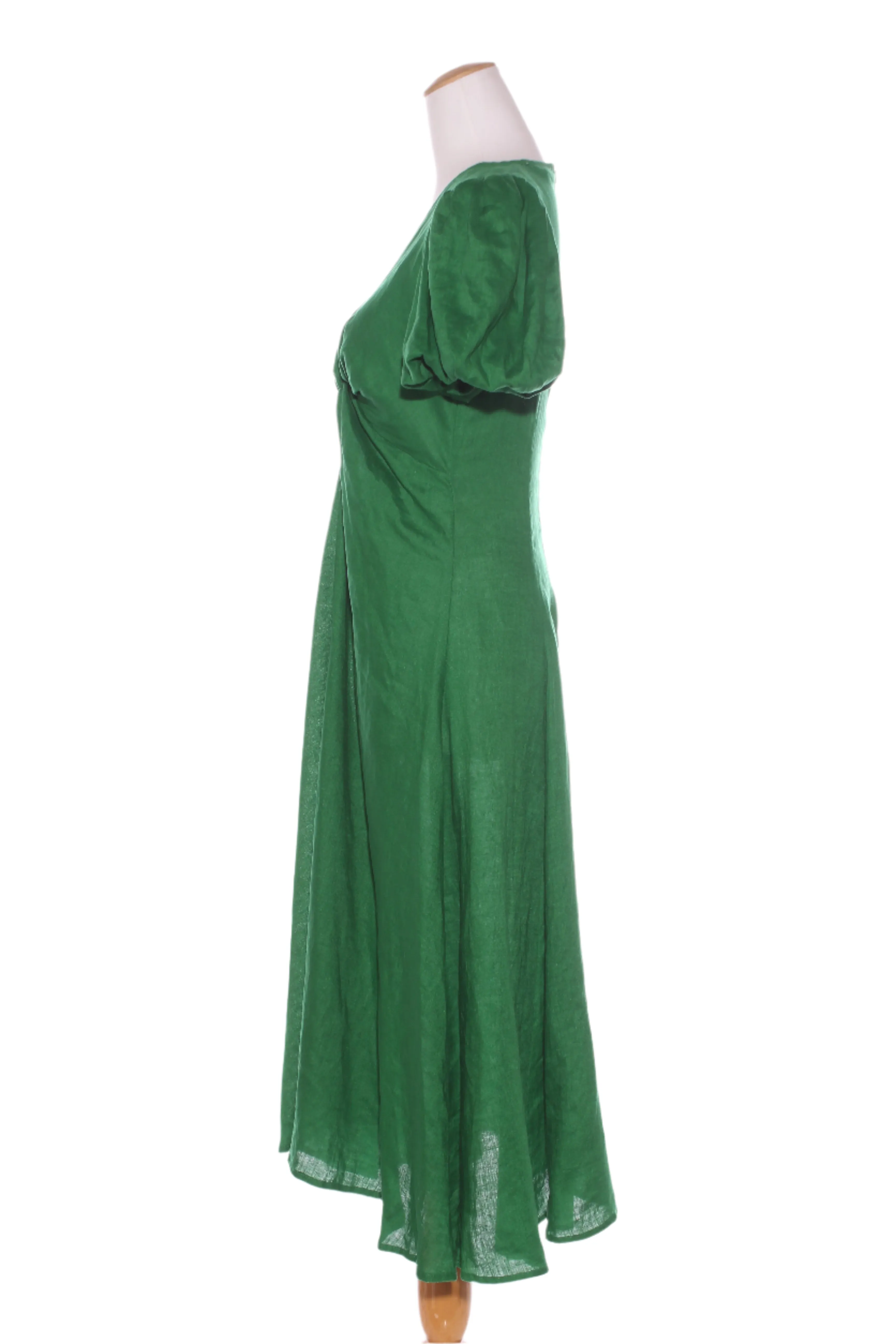 WHITE CLOSET - Green linen midi dress! 8