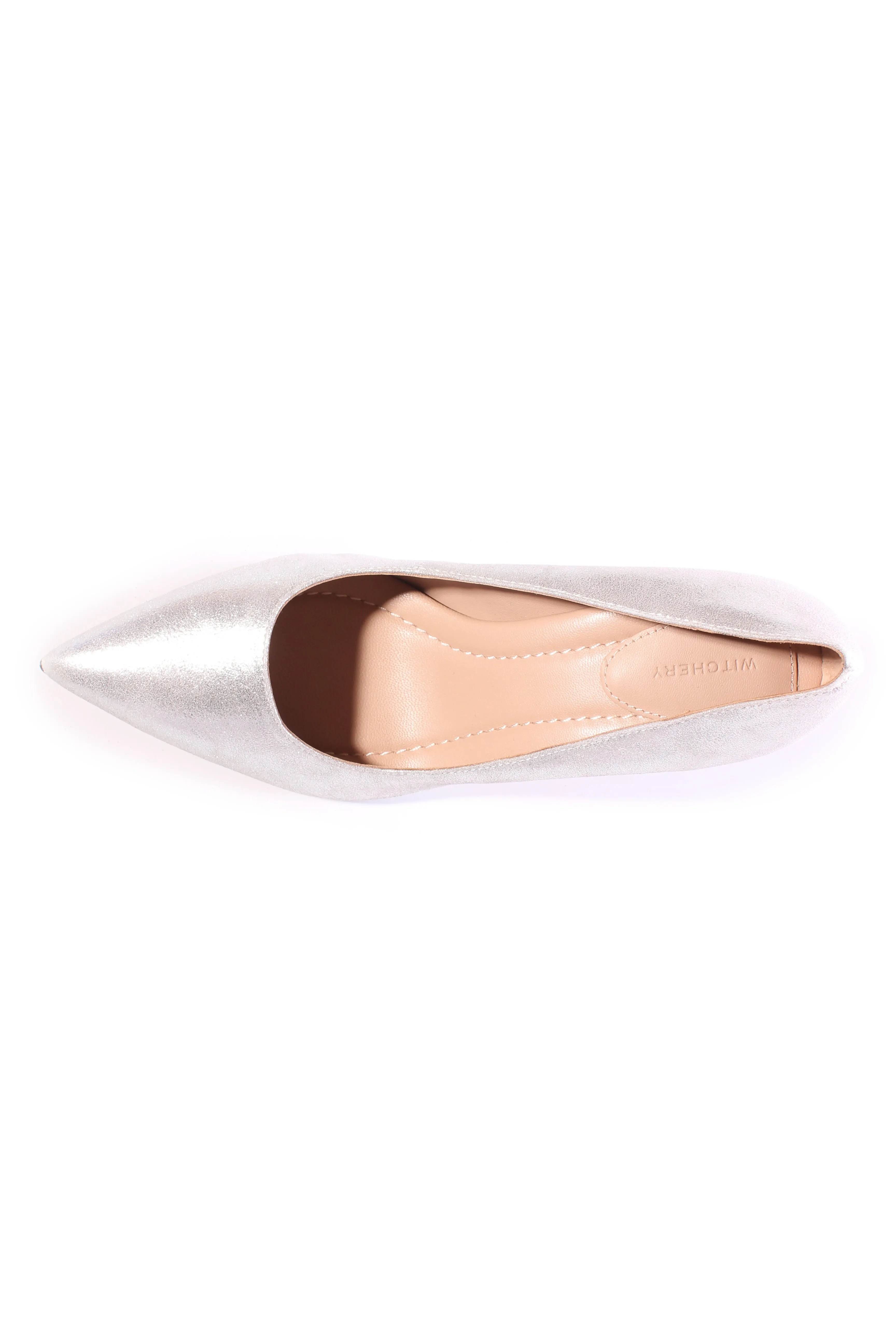 WITCHERY (LN) Metallic silver leather heels! 41
