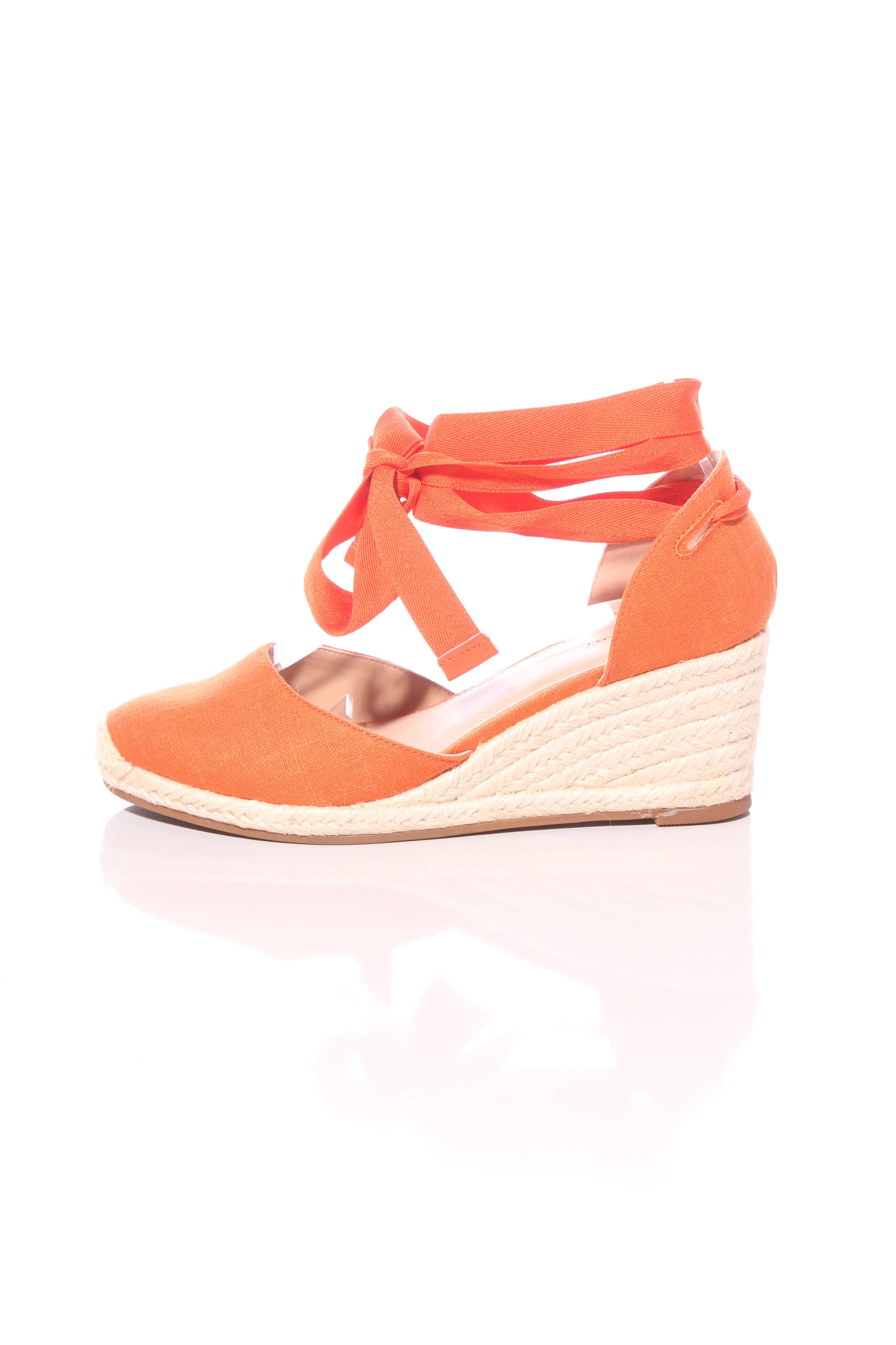 WITCHERY - Orange espadrille wedges! 37