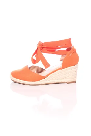 WITCHERY - Orange espadrille wedges! 37