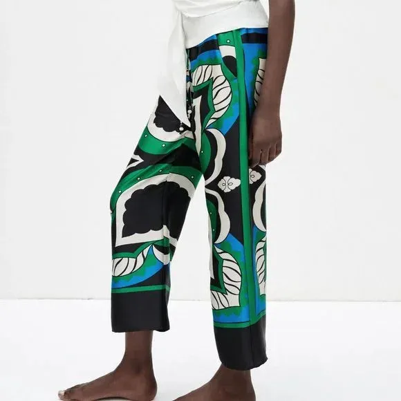ZARA "Bermuda" print satin pant! 14