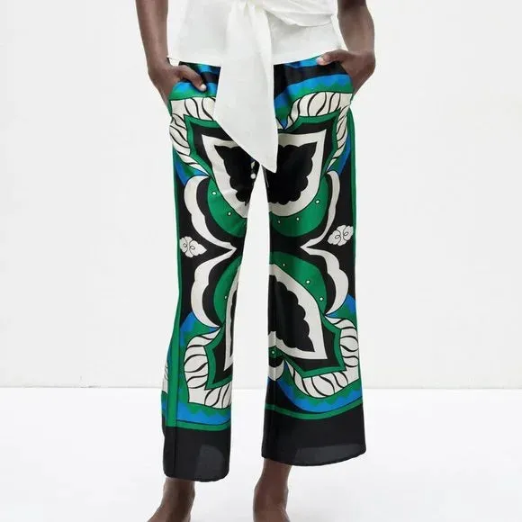 ZARA "Bermuda" print satin pant! 14