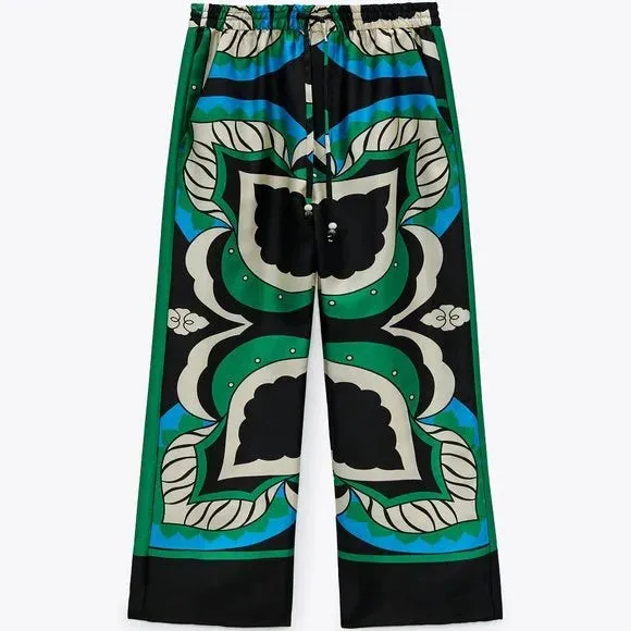 ZARA "Bermuda" print satin pant! 14