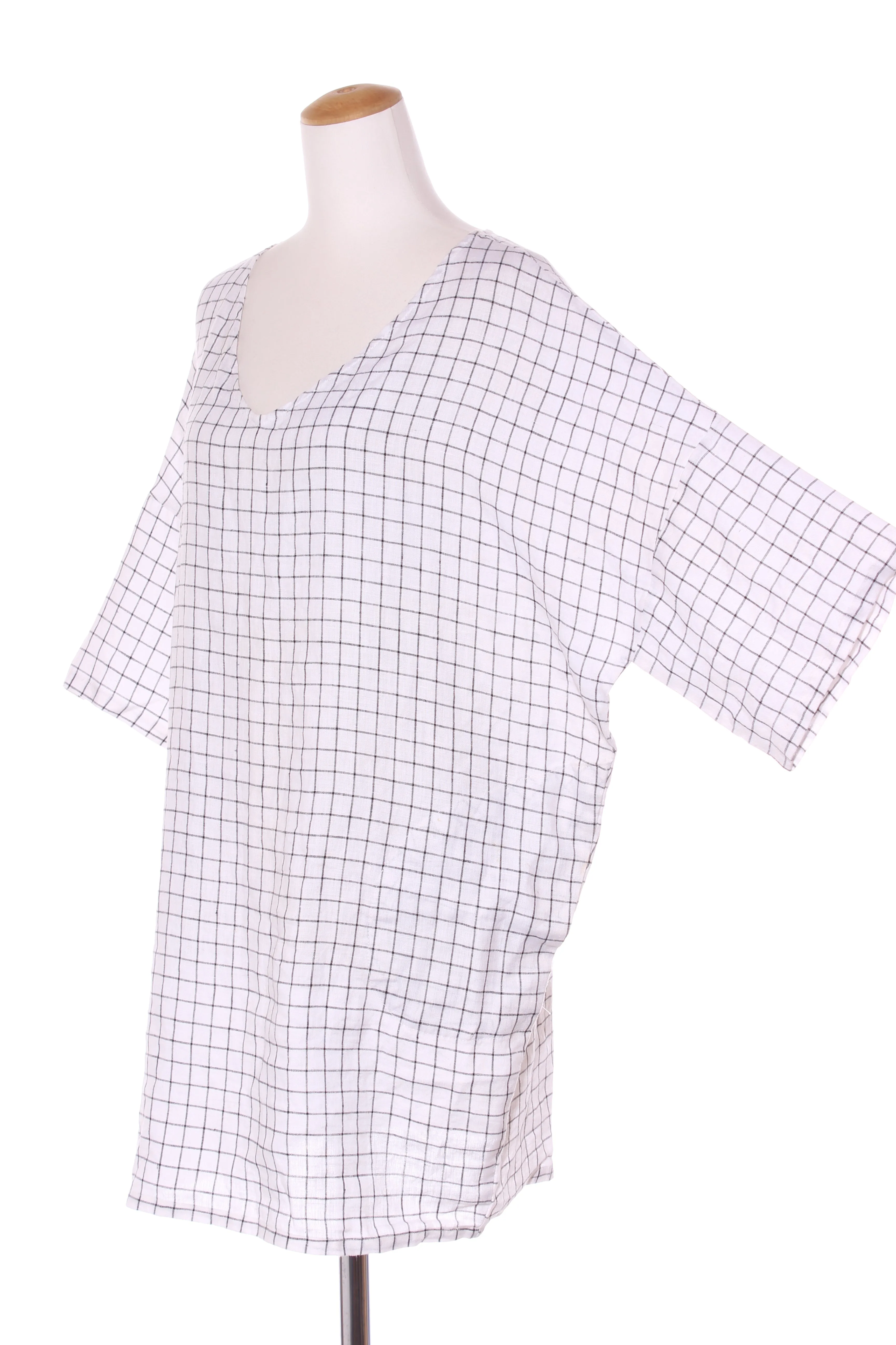 ZEPHYR - Relaxed linen grid print dress! 10-12