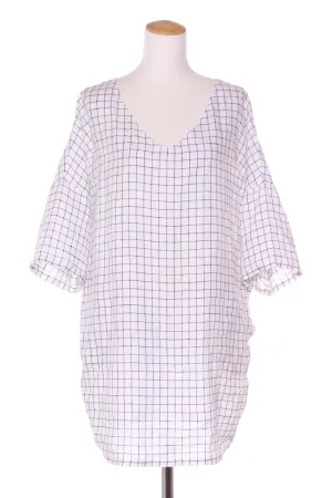 ZEPHYR - Relaxed linen grid print dress! 10-12
